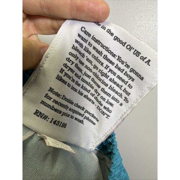 Chubbies Swim Trunks M Teal Orange Miami Dolphins Pockets 5” Inseam Beach Pool - Picture 10 of 10